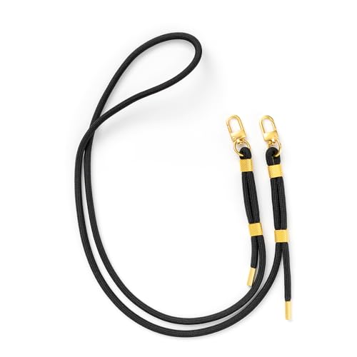 change Universelle Handykette für Handyhüllen mit Ösen aus Oeko-TEX Stoff zum umhängen | verstellbar mit Metall Karabiner | Schwarz Gold change Universelle Handykette für Handyhüllen mit Ösen aus Oeko-TEX Stoff zum umhängen | verstellbar mit Metall Karabiner | Schwarz Gold von change