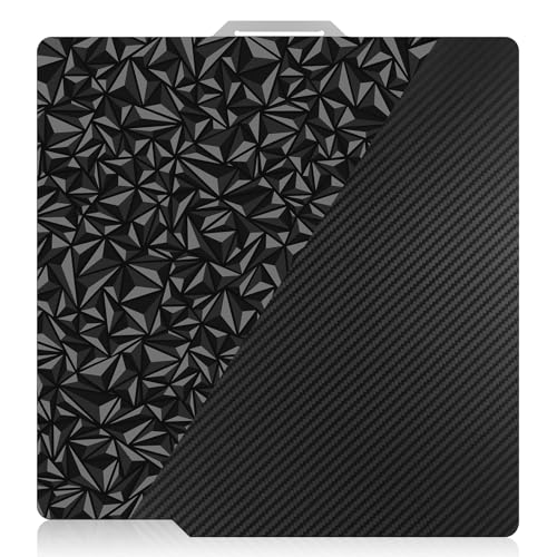 Double Sided Textured PEO PET Build Plate - for Bambu Lab X1/X1C/X1E/P1P/P1S/A1, Smooth Diamond PEO+Carbon Fiber PET Spring Steel Sheet Plate（257x257mm） von changshengda