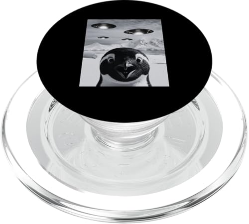 Pinguin Selfie with Ufo Funny PopSockets PopGrip für MagSafe von charlize_merch_style