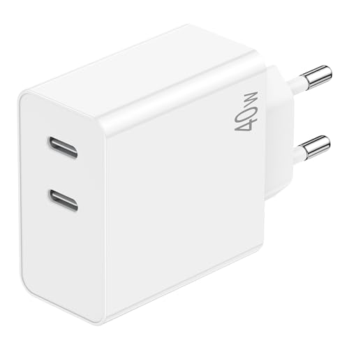USB C Schnellladegerät, [Apple MFi-Zertifiziert] 40 W Dual USB C PD Netzteil, kompatibel mit iPhone 14/13/12/iPad, USB C Ladegerät Schnellladekabel USB C Netzteil Stecker von chcela