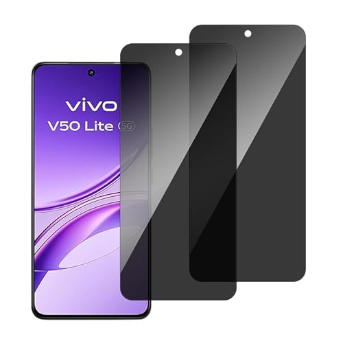 chejuza Privacy Displayschutzfolie für Vivo V50 Lite 4 g/5 g [2 Stück], Härte 9H, vollständige Abdeckung, Anti-Spy aus gehärtetem Glas, HD-Displayschutz von chejuza