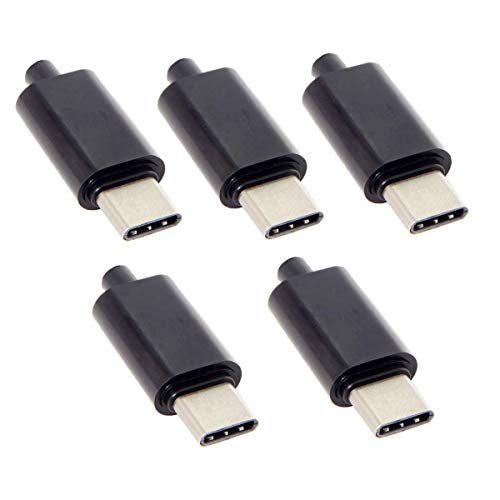 chenyang CY DIY 24Pin USB Typ C USB C Stecker OTG Host Type 5.1k Widerstand mit schwarzem Gehäuse Abdeckung 5 Stück von chenyang