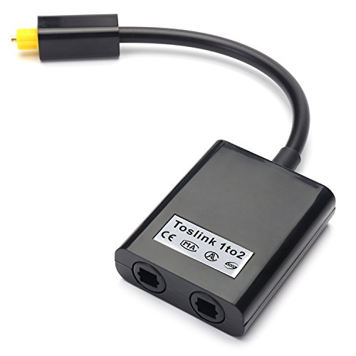 CY Dual-Port-Audio-Adapter Toslink Digital optisch Audio-Splitter Glasfaser-Audio-Kabel schwarz von chenyang