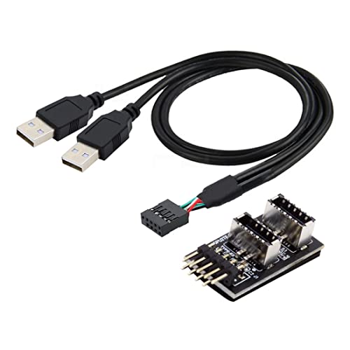 CY Dual USB 3.1 Typ-E Key-A Front Panel Sockel auf USB 2.0 9Pin Mainboard Verlängerungsadapter mit 9Pin auf USB 2.0 Typ A Kabel von chenyang