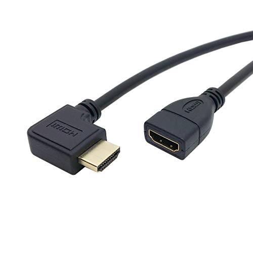 CY HDMI Verlängerungskabel,HDMI 1.4 Stecker auf Buchse 90 Grad links gewinkeltes Verlängerungskabel 0.5m von chenyang