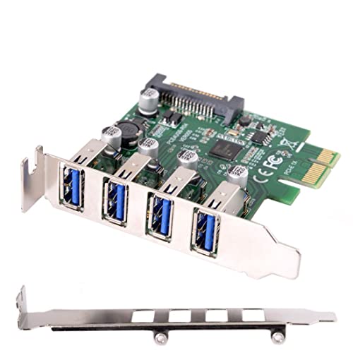 CY Low Profile 4 Ports PCI-E to USB 3.0 HUB PCI Express Expansion Card Adapter 5Gbps for Motherboard von chenyang