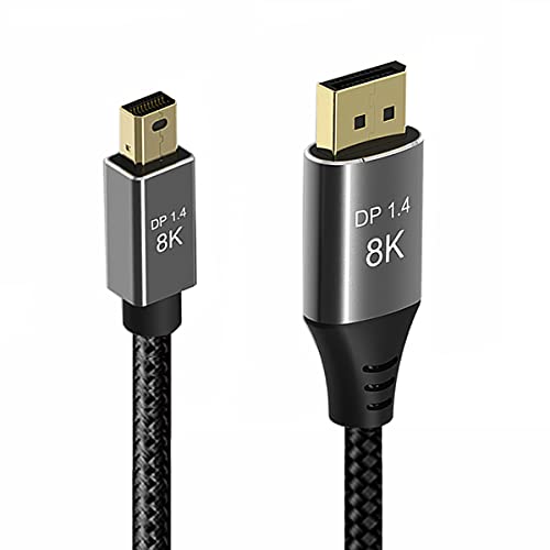 CY Mini DisplayPort zu DisplayPort Kabel, Mini DP zu DP, 4K 8K DisplayPort Kabel für Video PC Laptop TV (2 m) von chenyang
