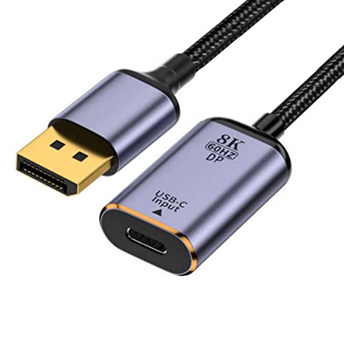 CY USB C zu Displayport Kabel,USB Typ C Buchse Eingang zu Displayport 1.4 Stecker Ausgang HDTV Kabel 8K@60hz 4K@120hz für Tablet Phone Laptop von chenyang