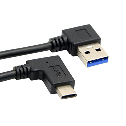 CY Wendbares USB 3.1 Typ C USB-C abgewinkelt auf 90 Grad rechtwinkliges USB 3.0 Kabel für MacBook & Tablet & Handy 30 cm von chenyang