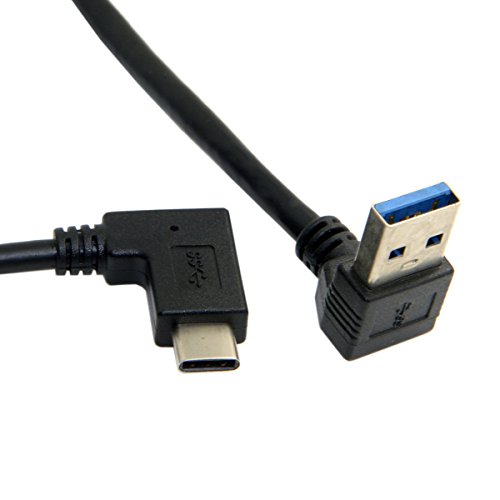 CY wendbar USB 3.1 Typ C usb-c Winkel auf 90 Grad nach unten abgewinkelt A Stecker Daten Kabel für MacBook & Tablet & Handy 30 cm von chenyang