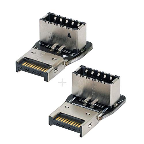 Cablecc 2 x USB 3.1 Front-Panel-Header Stecker auf Buchse Typ E Motherboard-Verlängerungsdaten-Adapter. von chenyang