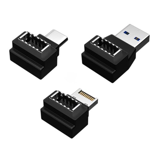 ChenYang CY Frontpanel-Header USB 3.1 Type-E-Buchse auf USB 3.0 Type-A & Type-C USB-C Type-E-Stecker Motherboard-Erweiterung Daten 90 abgewinkelter Adapter 1Set/3Pcs von chenyang