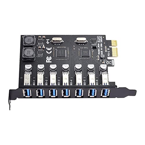 chenyang CY PCI-E x1 zu 7 Stk USB 3.0 Ports HUB PCIE Express Erweiterungskartenadapter 5 Gbit/s für Motherboard von chenyang