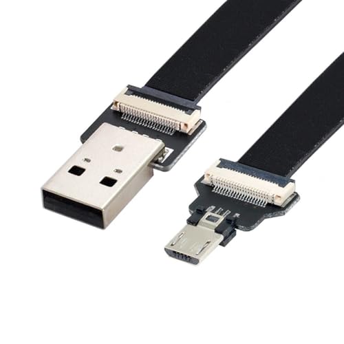 ChenYang CY Type-A USB 2.0 Stecker auf Micro USB 5Pin Stecker Daten Flaches Slim FPC Kabel 20CM für FPV & Disk & Telefon von chenyang