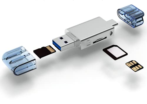 Chenyang USB Type C Kartenleser, USB C Type C/USB 2.0 auf NM Nano Speicherkarte & TF Micro SD Kartenleser für Huawei & Telefon & Laptop von chenyang