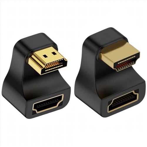 chenyang 2 Pack HDMI Stecker auf HDMI Buchse 8K@60Hz 4K@120Hz 180 Grad abgewinkelter Konverteranschlussadapter von chenyang