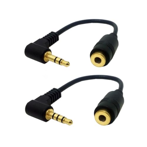 chenyang 2 Pack Kopfhörer/Audio Verlängerungskabel, 3/4 poliger 3,5mm Stecker auf 3,5mm Buchse Audio Stereo Kopfhörer 90 Grad abgewinkeltes Verlängerungskabel 10cm chenyang 2 Pack Kopfhörer/Audio Verlängerungskabel, 3/4 poliger 3,5mm Stecker auf 3,5mm Buchse Audio Stereo Kopfhörer 90 Grad abgewinkeltes Verlängerungskabel 10cm von chenyang