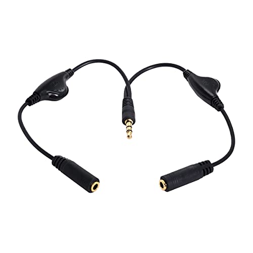 chenyang 3,5 mm Stereo-Stecker, Doppel 3,5 mm Buchse Audio Kopfhörer Y Splitter Kabel mit Lautstärkeregler Schalter von chenyang