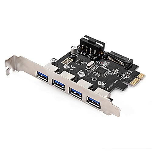 chenyang Adaptateur de carte d'extension PCI Express HUB 4 ports PCI-E vers USB 3.0 pour carte mère von chenyang