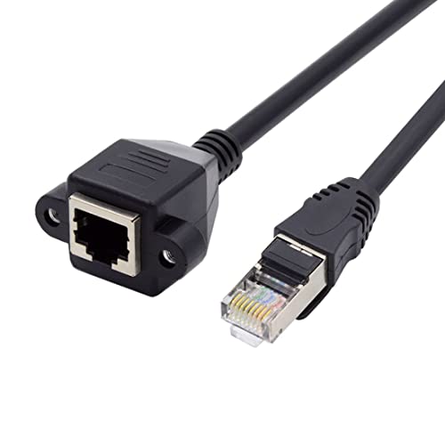 chenyang CY 8P8C RJ45-FTP-STP-UTP-Cat-5e-Stecker auf Buchse Lan-Ethernet-Netzwerk-Verlängerungskabel mit Bohrungen für die Frontplattenmontage 30 cm von chenyang