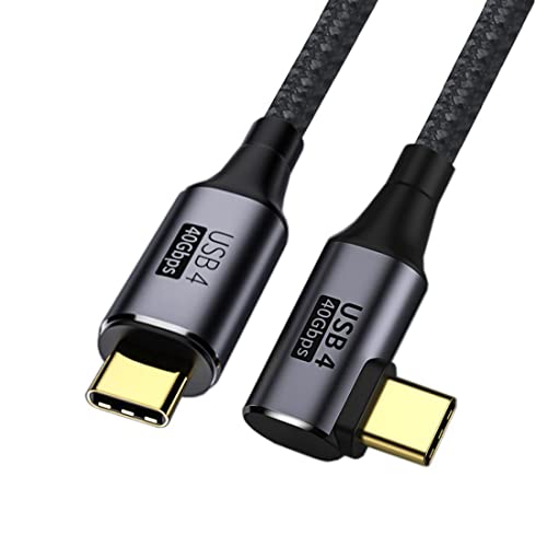 ChenYang CY 90 Grad abgewinkelt USB-C auf Type-C USB4 Kabel 40 Gbit/s mit 100W Aufladung UHD 8K 5K 4K@60Hz USB4.0 Kompatibel mit Thunderbolt3/4 0.3M von chenyang