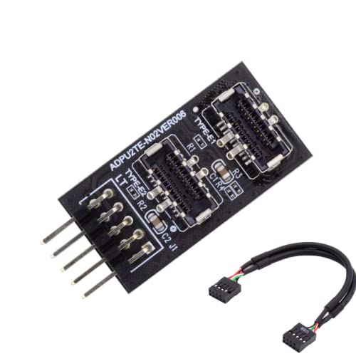 chenyang CY Dual USB 3.1 Type-E Key-A Frontplattenbuchse auf USB 2.0 9Pin Mainboard Header Verlängerungsadapter mit 9Pin Kabel von chenyang