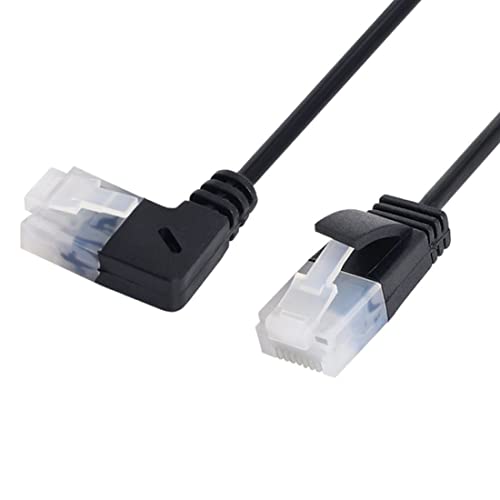 chenyang CY Links abgewinkelt 8P8C STP Cat6 RJ45 Lan Ethernet-Netzwerk-Patchkabel 90 Grad zum geraden Kabel 50cm von chenyang