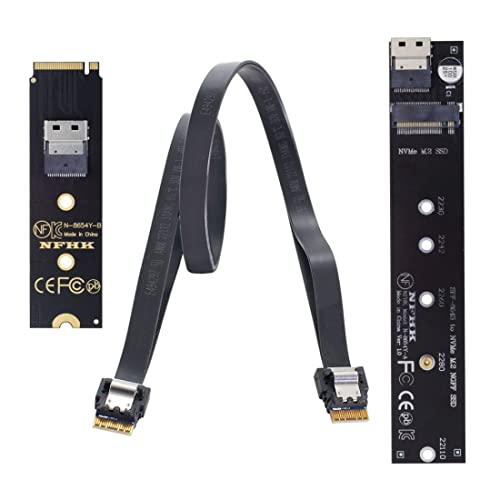 chenyang CY M.2 NVME NGFF M-Key SSD Stecker auf Buchse Verlängerungskabel 40cm mit SFF-8654 Steckeradapter für Mainboard SSD 2280/22110 von chenyang