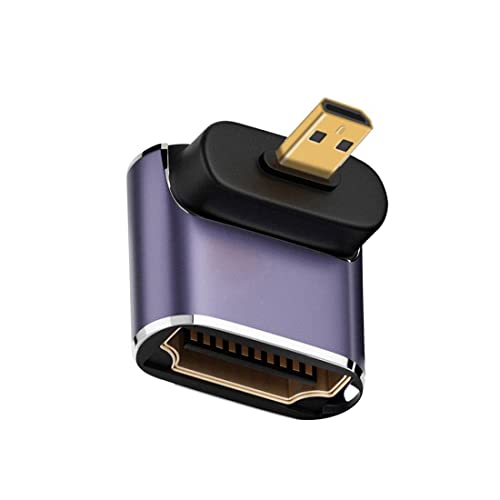 chenyang CY Micro HDMI 2.1 Konverter Adapter,Micro HDMI Stecker auf HDMI Buchse 90 Grad nach Oben gewinkelte UHD Verlängerungs Konverter Adapter von chenyang