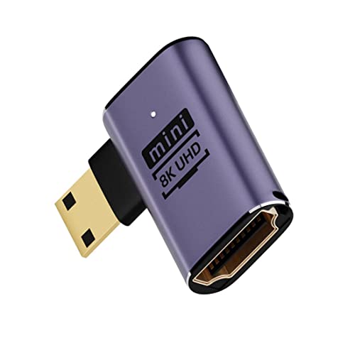 chenyang CY Mini HDMI 2.1 Konverter Adapter,Mini HDMI Stecker auf HDMI Buchse 90 Grad Links gewinkelte UHD Erweiterung Konverter Adapter von chenyang