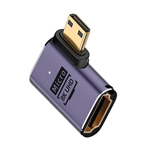 chenyang CY Mini HDMI 2.1 Konverter Adapter,Mini HDMI Stecker auf HDMI Buchse 90 Grad rechtwinkliger UHD Erweiterung Konverter Adapter von chenyang