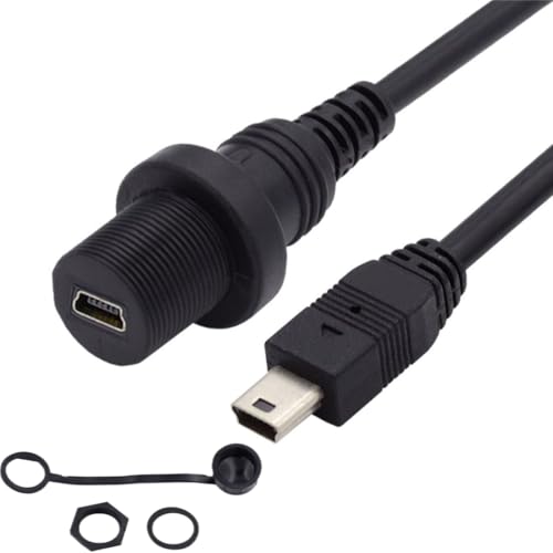 chenyang CY Mini USB Wasserdichtes Kabel,Mini USB 2.0 5Pin Stecker auf Buchse Verlängerungsdaten Power Wasserdichtes Staubdichtes Kabel für Auto Panel Mount Design von chenyang