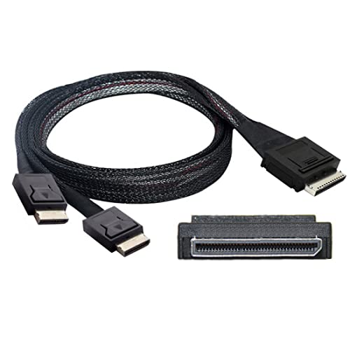 chenyang CY SFF-8611 auf SFF-8611 Kabel,OCuLink PCIe PCI-Express SFF-8611 8x 8-Lane 1 Stecker auf 2 Stecker SSD Daten Aktiv Kabel 50cm von chenyang