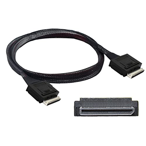 chenyang OCuLink SFF-8611 8x 80pin Stecker auf OCuLink SFF-8611 8x 80pin Stecker Kabel, 50cm, 16Gbps, Aktive Verriegelung, SSD, Server, Indoor, 1 Stück, Flexible Bag von chenyang