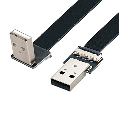 chenyang CY USB 2.0 Type-A-Stecker zu Type-A-Stecker Daten Flaches, schlankes FPC-Kabel 90 Grad nach unten abgewinkelt für FPV & Disk & Scanner & Drucker 20CM von chenyang