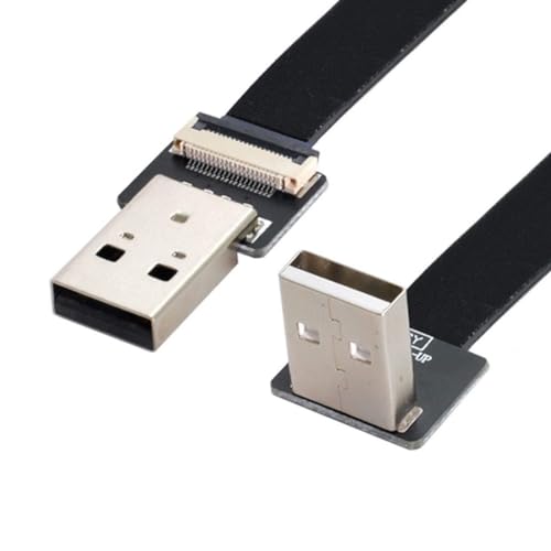 chenyang CY USB 2.0 Type-A-Stecker zu USB 2.0 Type-A-Stecker Daten Flaches, schlankes FPC-Kabel 90 Grad nach oben abgewinkelt für FPV & Disk & Scanner & Drucker 20CM von chenyang