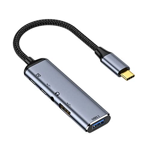 chenyang CY USB C HUB,USB Typ C auf Audio 3.5MM ＆ 2 USB A ＆ 1 USB C Datenanschlüsse HUB Konverter Multiport Adapter mit 100W PD Power Port von chenyang