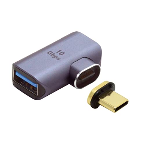 chenyang CY USB C Magnetischer Steckeradapter,USB Type C Stecker auf USB 3.0 Type A Buchse 90 Grad abgewinkelter OTG Datenadapter für Laptop Telefon von chenyang