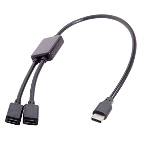 chenyang CY USB C OTG Kabel, USB Type C 1 Stecker auf 2 Buchse Dual Ports Hub Kabel für Laptop PC & Maus & Flash Disk von chenyang