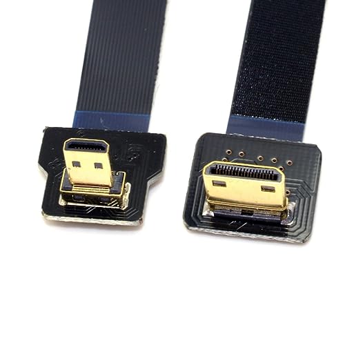 chenyang CYFPV 90 Grad unten abgewinkelt FPV Micro HDMI Stecker zu Mini HDMI FPC Flachkabel 20cm für FPV HDTV Multicopter Luftbild von chenyang