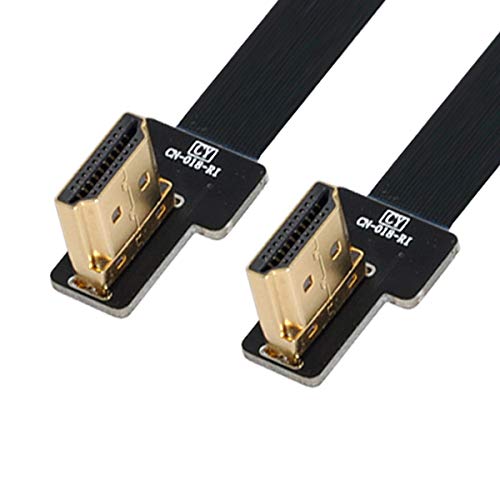 chenyang CYFPV HDMI Stecker auf Stecker FPC Flaches Verlängerungskabel für Kamera HDTV Multicopter Luftfotografie 90 Degree Left Angled 0.2M von chenyang