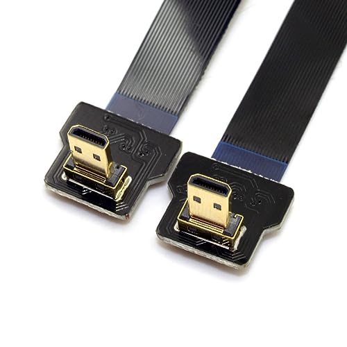 chenyang CYFPV Micro HDMI Stecker auf Stecker Verlängerung FPC Flachkabel 1080P 90 Grad nach unten abgewinkelt 0,2m von chenyang