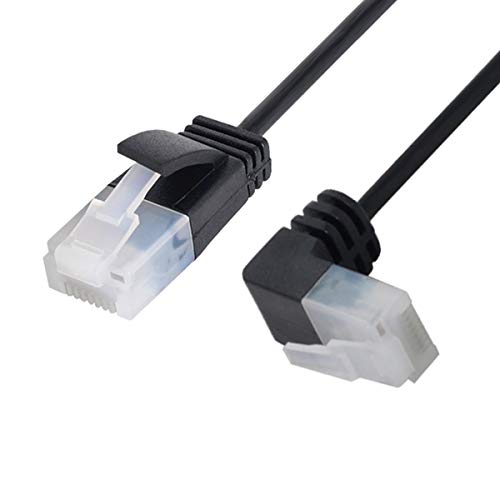 chenyang Cat6 Ethernet Kabel,90 Grad nach oben abgewinkelt RJ45 UTP Netzwerk Verlängerungskabel Patchkabel Cat6a Lan Kabel für Laptop Router TV BOX 1.0M von chenyang