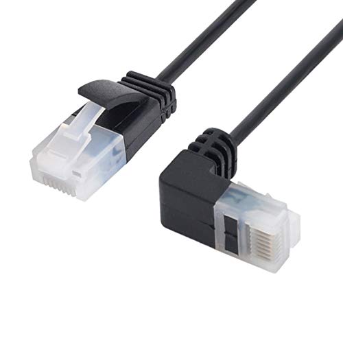 chenyang Cat6 Ethernet Kabel,90 Grad nach unten abgewinkelt RJ45 UTP Netzwerk Verlängerungskabel Patchkabel Cat6a Lan Kabel für Laptop Router TV BOX 1.0m von chenyang