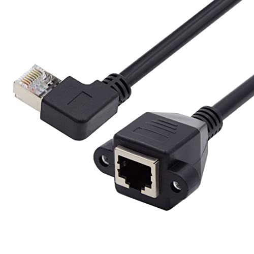 chenyang Cat6 RJ45 Kabel,8P8C FTP STP UTP Cat6 Stecker zu Buchse Lan Ethernet Netzwerk Verlängerungskabel rechts 90 Grad gewinkelt mit Panel Mount Löchern von chenyang