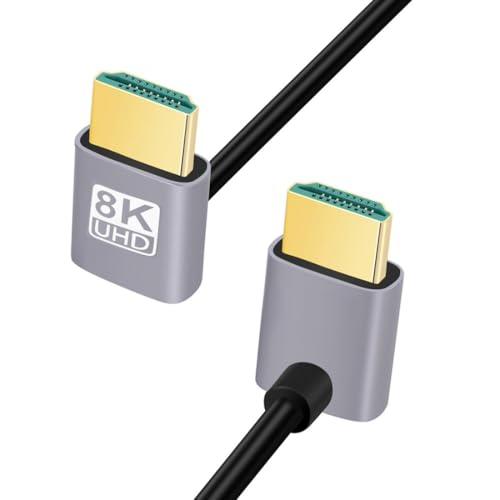 chenyang HDMI 2.1 Kabel, HDMI 90 Grad nach oben gewinkelt Stecker auf Stecker 90 Grad nach unten gewinkelt 8K@60Hz 4K@120Hz 48Gbps Ultra-High-Speed vergoldetes Kabel 0.5M von chenyang