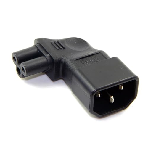chenyang IEC 320 C14 Socket to C5 Mickey Mouse Plug AC Power 90 Degree Left Angled Converter Adapter von chenyang