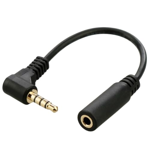 chenyang Kopfhörer/Audio Verlängerungskabel, 4 poliger 3,5mm Stecker auf 3,5mm Buchse Audio Stereo Kopfhörer 90 Grad abgewinkeltes Verlängerungskabel 10cm chenyang Kopfhörer/Audio Verlängerungskabel, 4 poliger 3,5mm Stecker auf 3,5mm Buchse Audio Stereo Kopfhörer 90 Grad abgewinkeltes Verlängerungskabel 10cm von chenyang