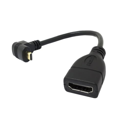 chenyang Micro HDMI Stecker auf HDMI Buchse 4K HDTV 90 Grad nach oben abgewinkelter Kabeladapter 10cm von chenyang