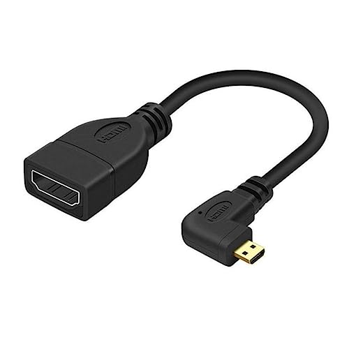 chenyang Micro HDMI Stecker auf HDMI Buchse 4K60hz HDTV 90 Grad nach links abgewinkelter Kabeladapter für Displays Monitore Kameras 10cm von chenyang
